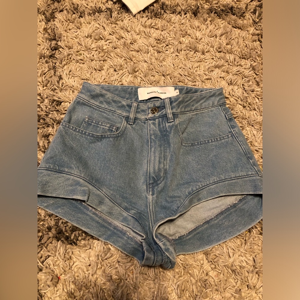 Marques Almeida denim shorts hot pants 0